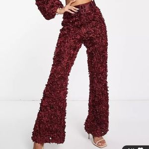 ASOS LUXE 3D lace pants blush pink